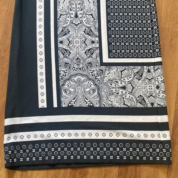 DG💫 Womens' Gray/White Printed Elastic Waist Lightweight Wide Leg Pants - Picture 2 of 7